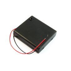 Batteriefach / Batteriehalter 4xAA mit Anschlusskabel und Schalter -  Bastelgarage Elektronik Online Shop
