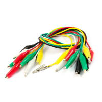 10 pieces of measuring cables with crocodile clips in various colors