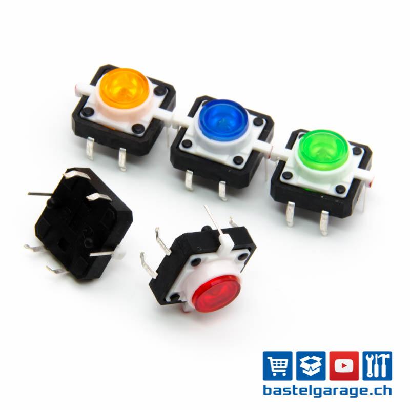 LED Druckknopf Tactile Button Switch Taster rot für Arduino Raspberry Pi NEU 