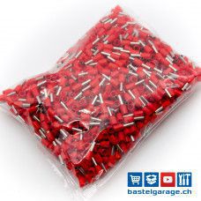 E2508 Aderendhülsen Rot 2.5mm² 1000 Stk. isoliert
