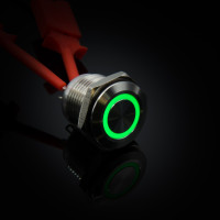 Bouton-poussoir de 16mm avec éclairage RGB 5V - Acier inoxydable