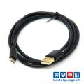 1m Qualität Micro USB Kabel 2A schwarz mit Goldkontakten