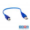 USB-Kabel 2.0 A-B 30cm Blau