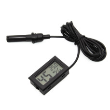 Digitales Thermometer Hygrometer mit Verlängerung Schwarz  