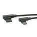 Câble USB 2.0 Type C noir incliné 1.8m