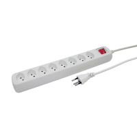 8xT13 1.5m Socket Strip White POWER EASY with Switch