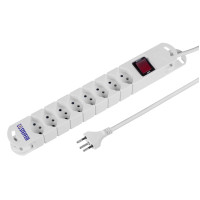 8xT13 3m White Variable Power Strip with Switch and Adhesive Magnets