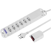 6xT13 3m Power Strip VARIABL White with external cable switch and adhesive magnets