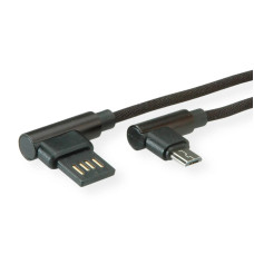 Micro USB 2.0 noir incliné 0.8m