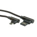 Micro USB 2.0 black angled 0.8m