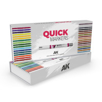 Farbstifte Quick Markers 34 Acrylfarben mit Magnet-Verschluss Box